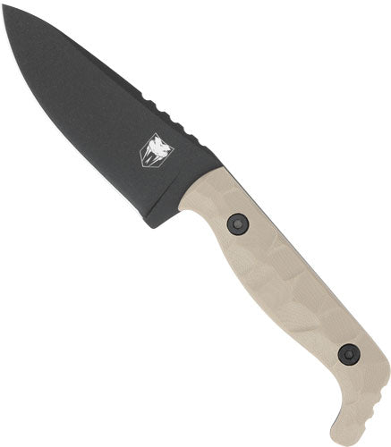 Cobratec Kingpin 4" Fixed Bld - Tan D2 Steel W/kydex Sheath