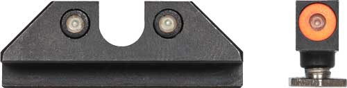 Night Fision Tritium Orangedot - "u" Black Rear For Glock Set