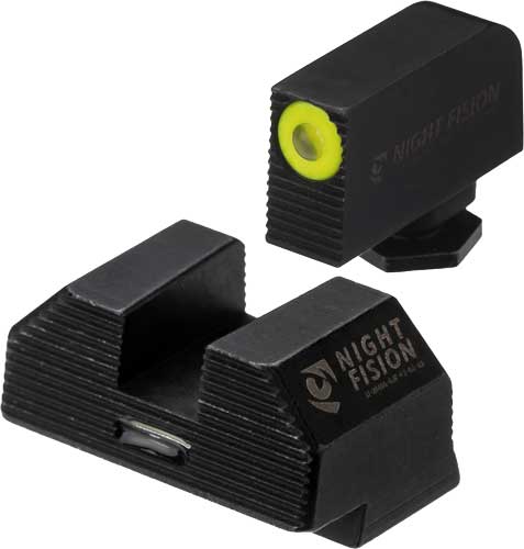 Night Fision Trit Yllw Dot Sqr - Rear Set For Glock 17/19/34