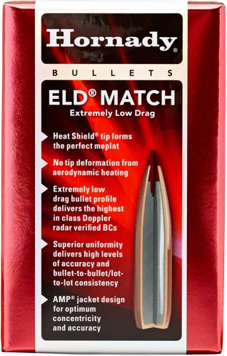 Hornady Bullets 22cal .224 - 52gr Eld-m Match 100ct 40bx/cs