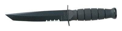 Ka-bar Short Tanto Knife - 5-1/4" Serr W/plastic Sheath