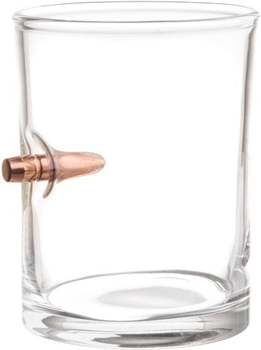 2 Monkey Whiskey Glass - With .308 Bullet Blown In