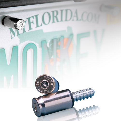 2 Monkey License Plate Bolts - 45 Cal Nickle 2/pack