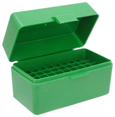 Mtm Ammo Box .22/6mm Ppc & Br - 50-rounds Flip Top Style Green