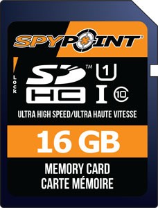 Spypoint Trail Cam 16gb Sd - Card High Speed Class 10 Blk