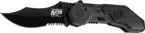 S&w Knife M&p Spring Assist - 2.9" S/s Serrated Drop Point