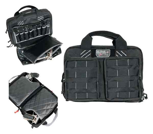 Gps Quad+2 Pistol Case - W/2-removable Pouches Black