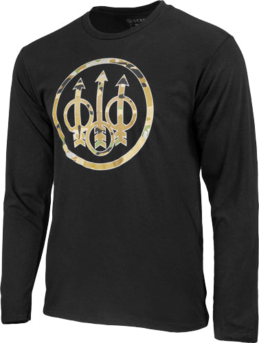 Beretta T-shirt Ls Heritage - Large Black W/camo Logo