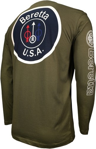 Beretta T-shirt Long Sleeve - Usa Logo X-large Od Green