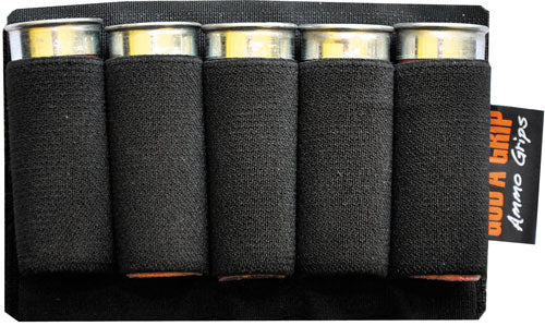 God'a Grip Ammo Grip Standard - 5 Shotshell Holder Black W/3m