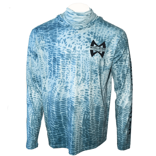 PRO Guide Series Deep Sea (Hoodie/Mask Combo) - Light Blue with pattern - S